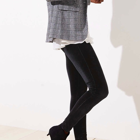 LOFT Pants - SOLD LOFT | Petite Black Velvet Leggings NWT